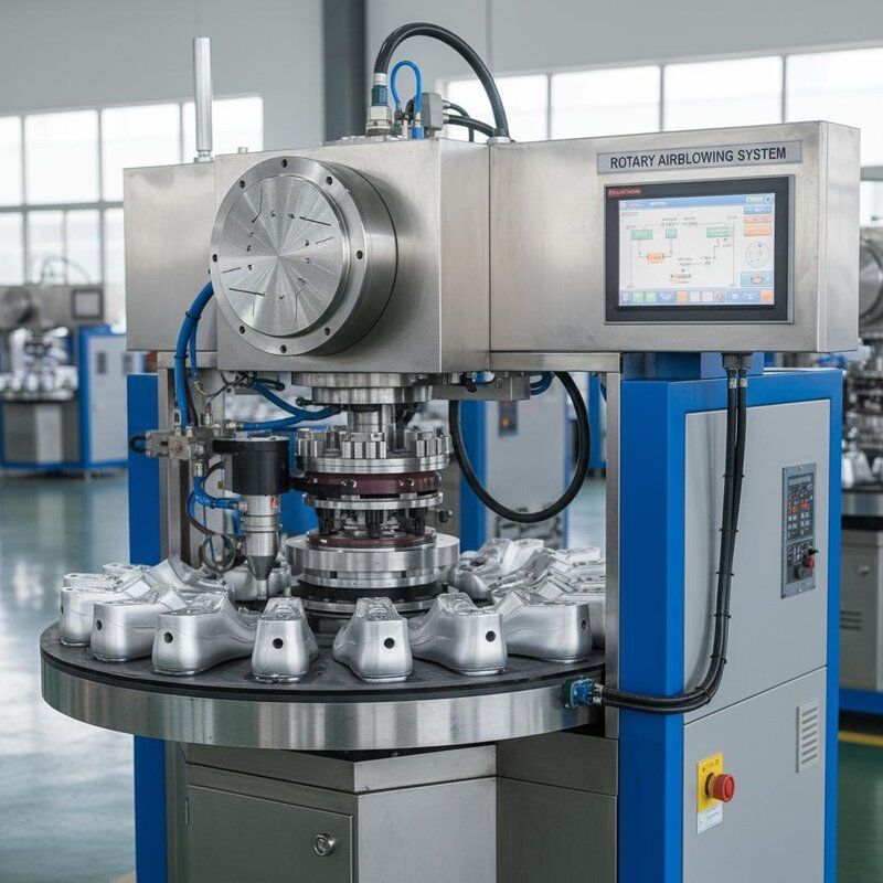 PVC Airblowing Machine Shoe Making Machines Incorporating Stamping Area 90 80mm Rotary Style Perfect for Mass Production